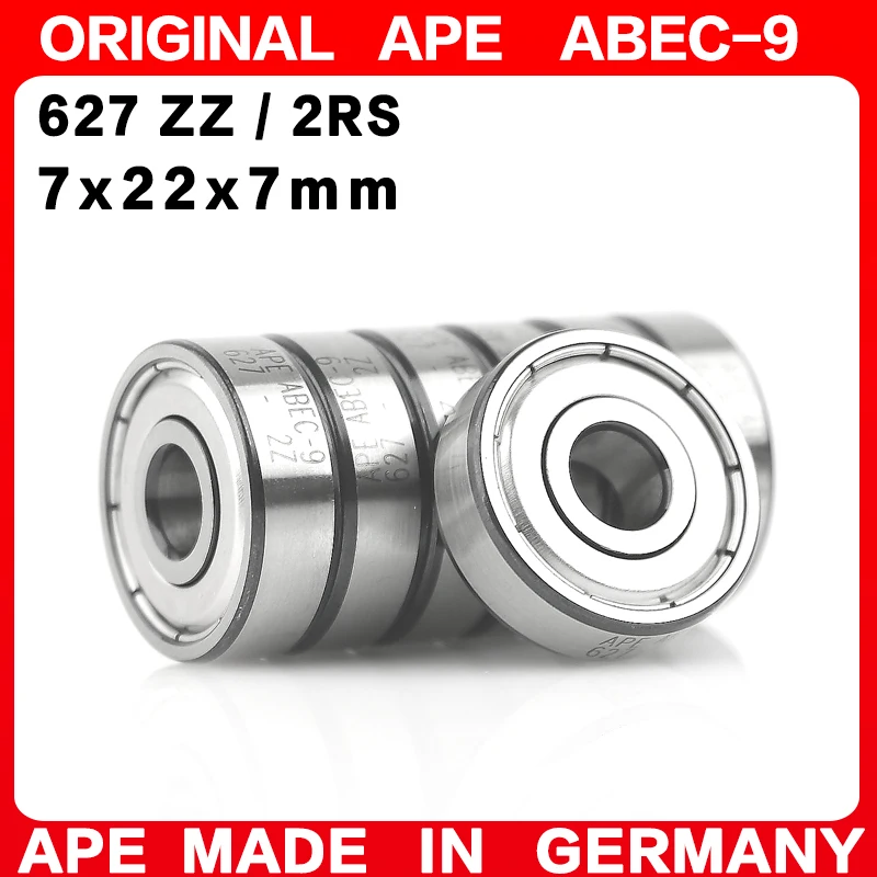 10-200PCS Germany ABEC-9 Bearing 627 ZZ 2RS 7x22x7 MM 627-2RS 627ZZ Z RS LB LU - 2Z Miniature Precision Ball Bearings
