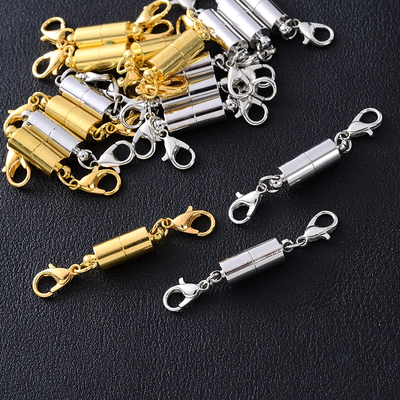 5Pair Lobster Clasp Magnetic Clasps 6x42mm Necklace Bracelet Connectors Hooks Magnet Clasp DIY Jewelry Making Findings Accessory