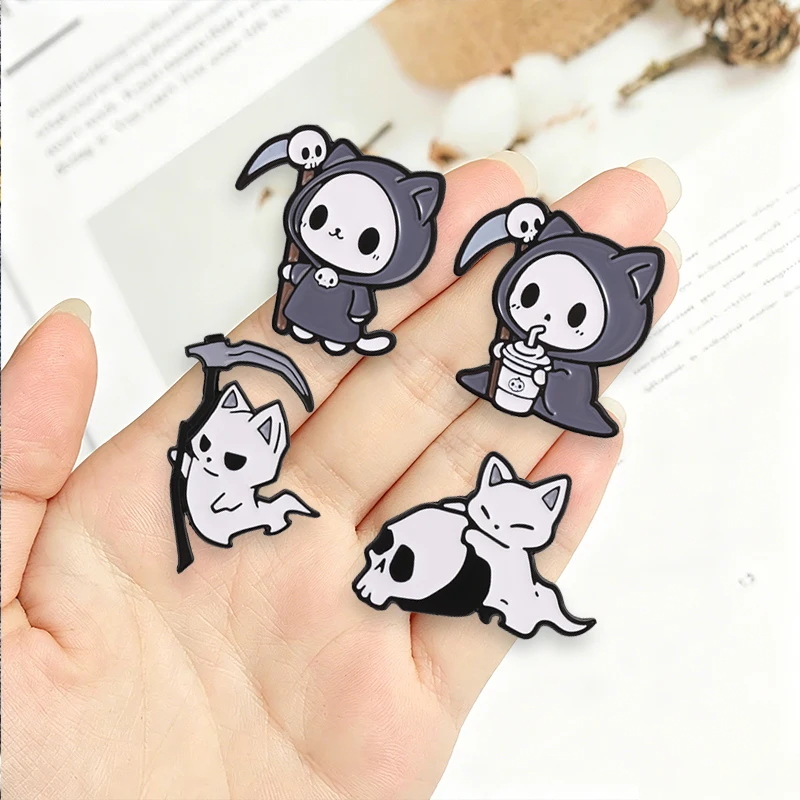 เข็มกลัดเคลือบลายแมวยมทูตสุดน่ - Embroidery Gothic บทวิจารณ์และราคา
