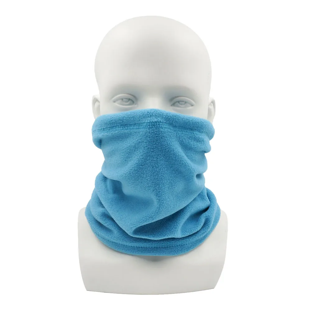 Winter Blue Neck Warmer Women Men Windproof Dustproof Cotton Fleece Neck Gaiter Cyciling Hiking Skiing Bandana for Cold Weather