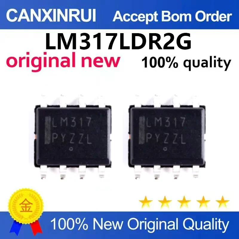 （5pcs-100pcs）Original genuine SMT LM317LDR2G silk screen LM317 SOP-8 linear regulator chip