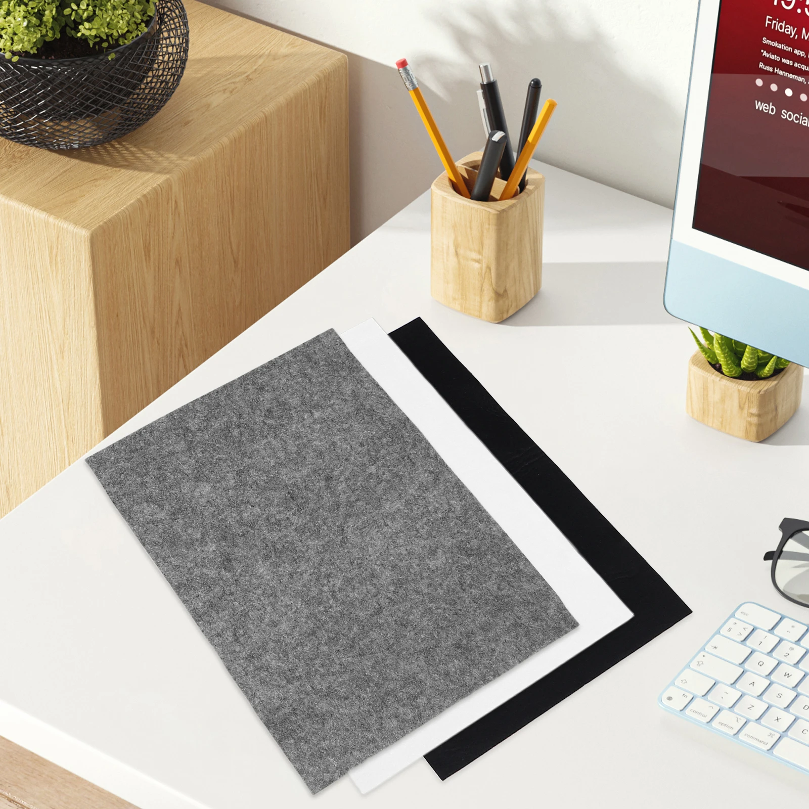 

3pcs Calligraphy Felt Mat Thick Art Felt Mats For Chinese Painting Practice Durable Brush Desk Multifunctional Water Drawing Mat