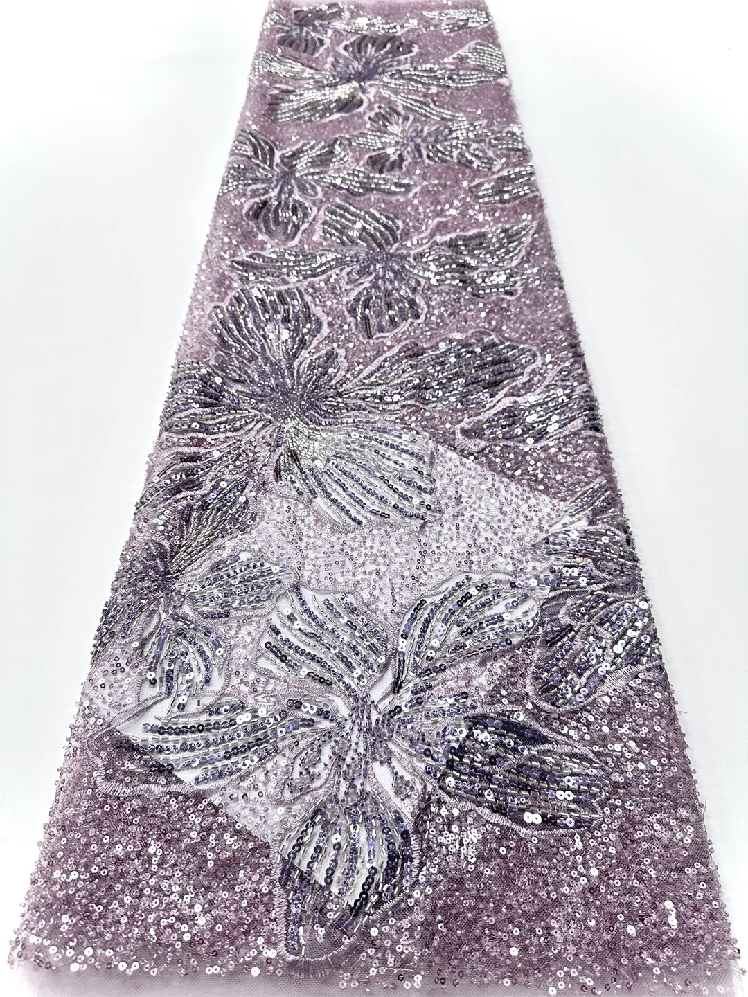 

Nigerian Luxury Sequins Net Lace Fabric 2025 High Quality African Tulle Beads Lace Fabric French For Women Wedding Party Dresses