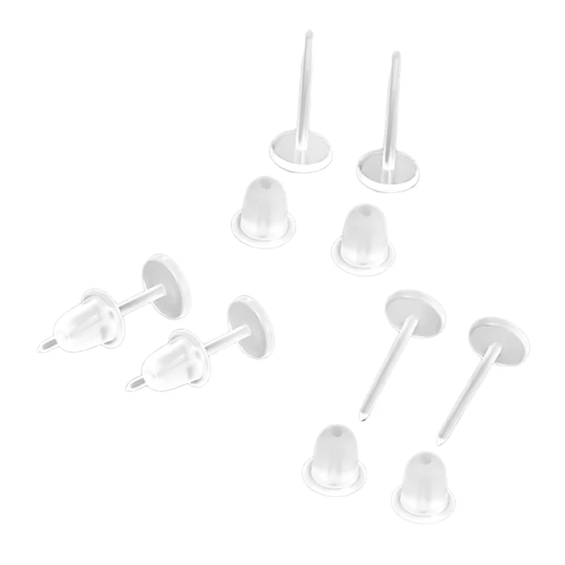10/20/50/100 قطعة أقراط شفافة أجزاء المجوهرات ديكور البلاستيك قرط الاذن المرصع المضادة للحساسية الأذن حماية من انسداد ثقب الأذن #1