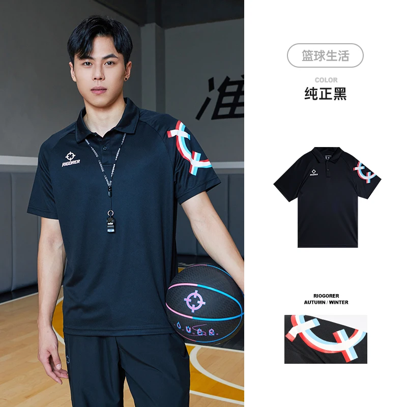 

RIGORER Basketball Polo Shirt Short shirt Sports Men Summer Breathable Sweat absorbent shirt Z123112002