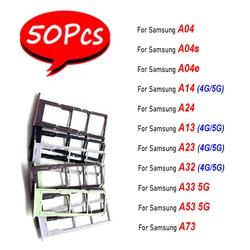 50Pcs，For Samsung A04 A04S A04E A14 A13 A23 A32 4G 5G A33 A53 A73 A24 SIM Card Tray chip Slot drawer Holder Adapter Socket Part