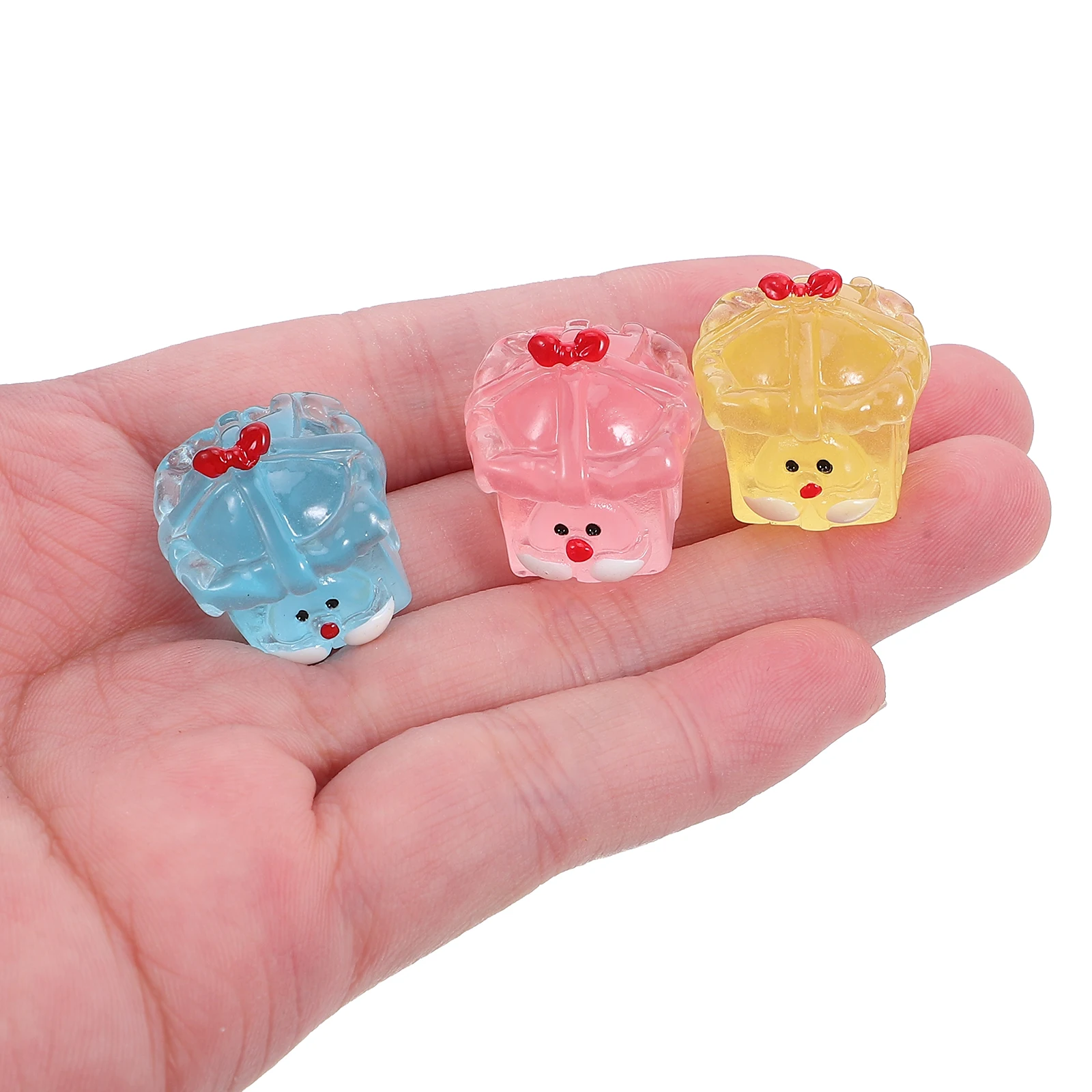 

14 Pcs Luminous Christmas Micro Landscape Ornament Statuette Santa Resin s Ornaments Claus Decorations