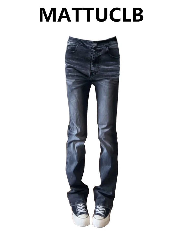 جينز نسائي ضيق منخفض الارتفاع ياباني أسود بسيط من قماش الدنيم Y2k جينز أمريكي ريترو بيل سفلي Harajuku 2000s كوري جديد