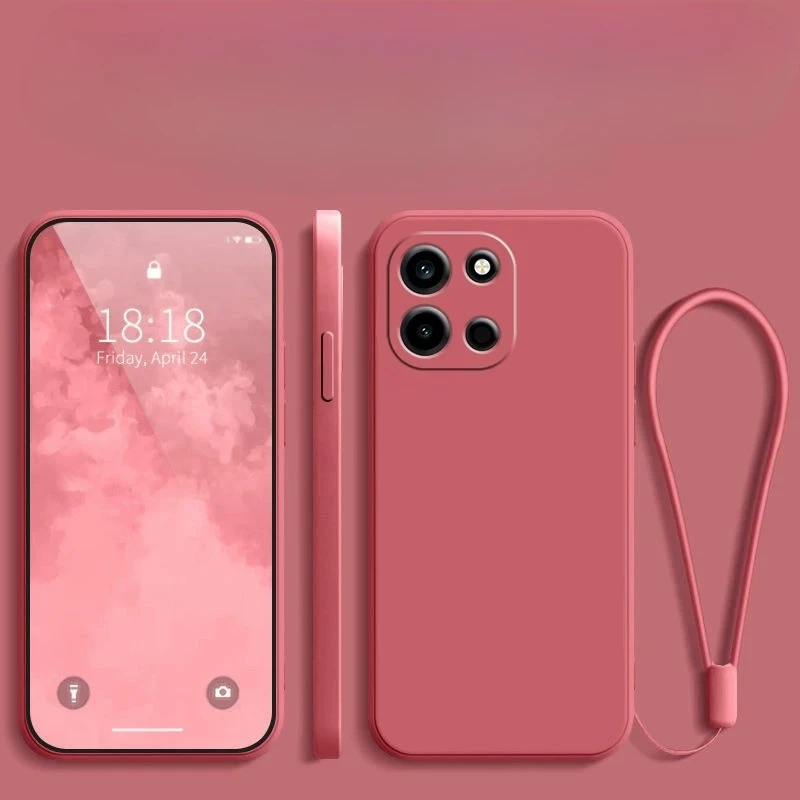 Für Oneplus Nord 6 Objektiv-Kamera-Schutzhülle aus TPU für Oneplus Nord 6 1+ Nord6 Flüssigsilikon Matt stoßfeste Abdeckung mit Trageband