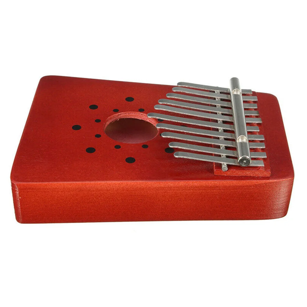 

10 Keys Finger Piano Easy to Learn Portable Thumb Piano for Beginners Fine Workmanship Lightweight Red Kalimba