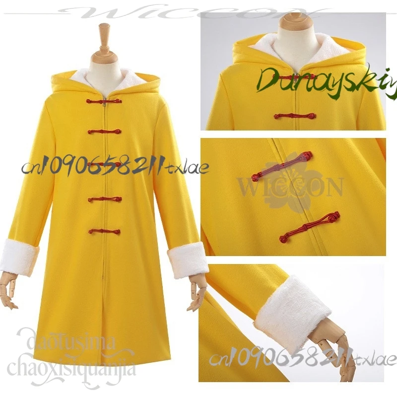 Shop1104629319 متجر Gagura تأثيري حلي Kawaii الطفولة معطف الصوف الأصفر لطيف أغطية الرأس هالوين حفلة عيد الميلاد كوس #3