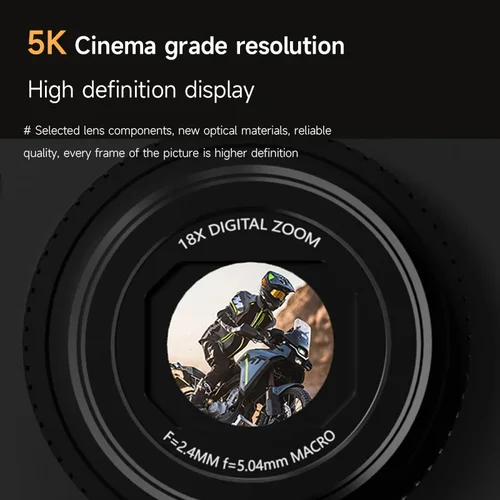 Imagen 2 del producto Cámara digital Xiaomi 180 ° Cámara de vídeo Vlog con pantalla abatible 5k, cámara corporal portátil antivibración de 75mp con Zoom 18x para regalos de estudiantes