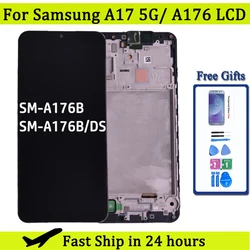 100% Test For Samsung A17 5G A176 SM-A176B LCD Display Touch Screen Digitizer Assembly With Frame Repair Parts