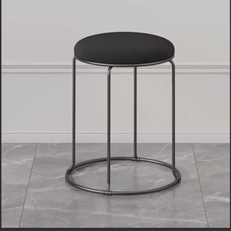 

Round Stool Home Use Modern Minimalist Dining Table High Stool Plastic Stackable Chair Light Luxury Dining Chair Muebles Spare