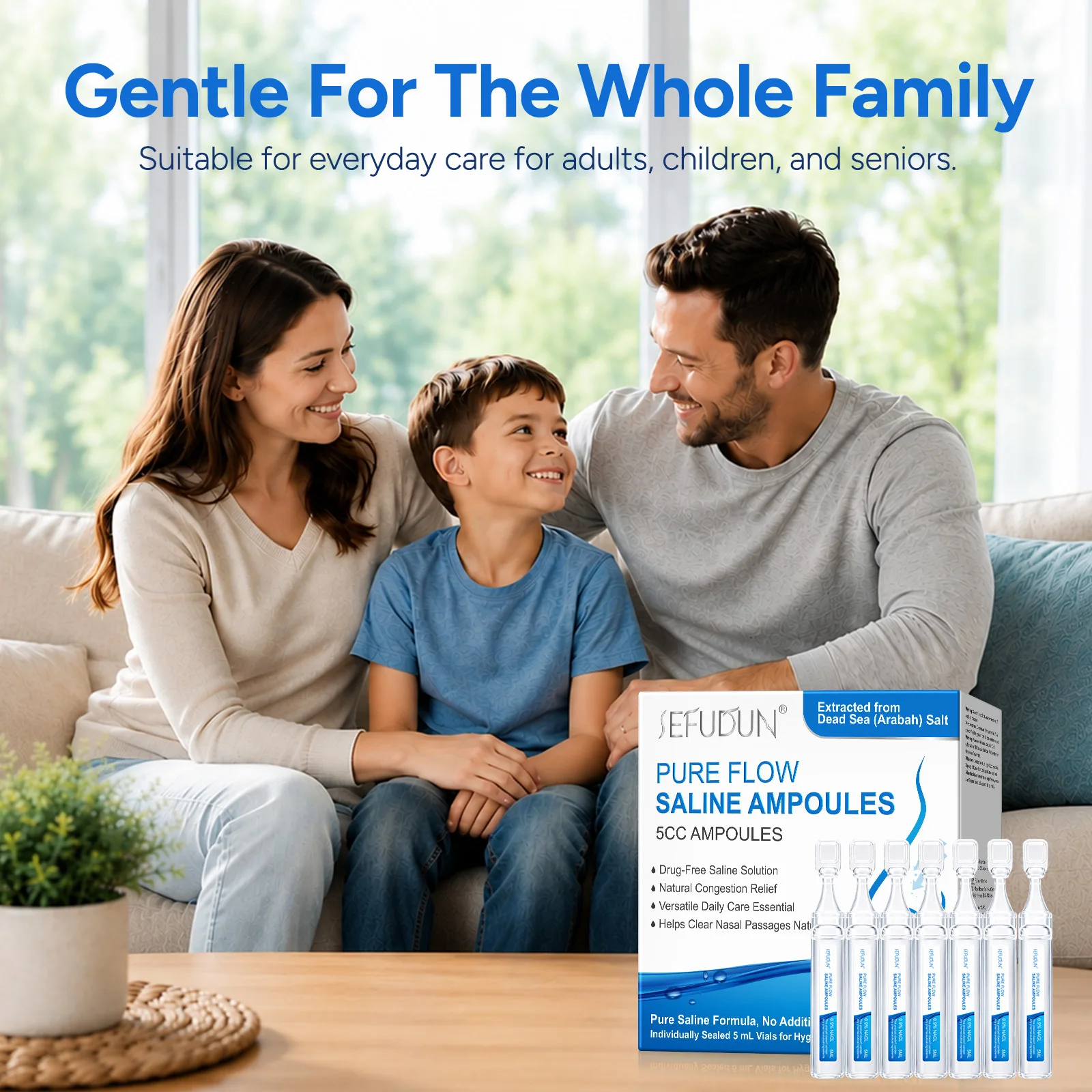 0.9% Sea Salt Nasal Cleansing Care Saline Nasal Rinse Solution 21pcs 5mL Tubes Daily Nose cleaner Wash liquid Nasopharyngeal - view 4