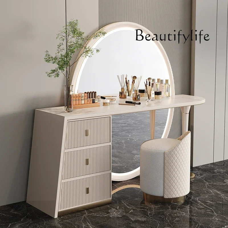 New Italian Dressing Table Floor Mirror Integrated Affordable Luxury Style Bedroom Advanced Makeup Table Locker