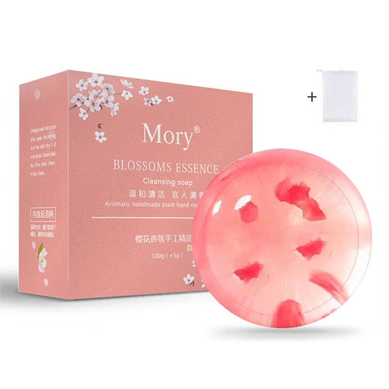 Cherry Blossom Hand Soap Fragrant Mite Soap Cleansing Bath & Body Whitening Soap Skin Beauty Oil Control Soaps jabón savon صابون