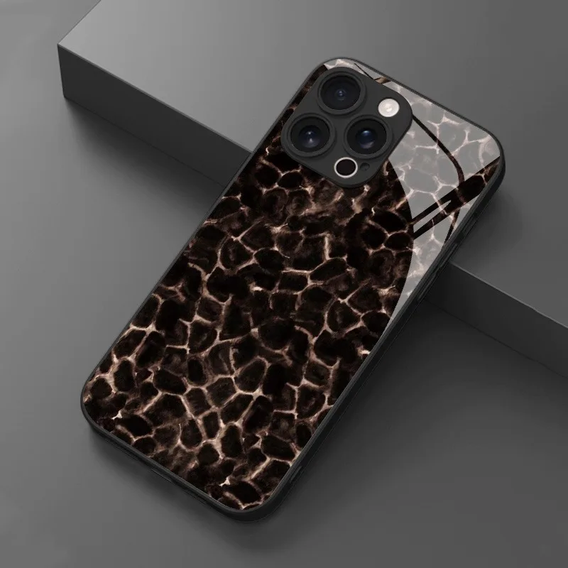 

Dark Crack Texture Pattern Tempered Glass Phone Case For Samsung Galaxy S26 S25 S24 S23 Ultra Plus FE Shockproof Cover