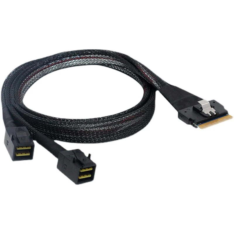 슬림라인 SAS4.0 SFF-8654 8i 74PIN-더블 SFF-8643 케이블 미니 SAS 50cm 12Gbps 내장 스토리지 확장 카드