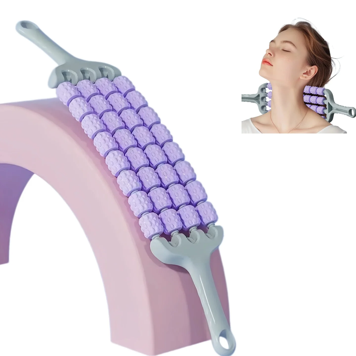 

Yoga Massager Body Back Body Roller, Leg Massager , Stress Relief, Yoga Fitness Wolf Teeth Muscles Relaxation Massage Stick