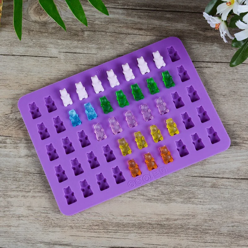 Silicone Gummy Molds Bear Candy Silicone - Mini Size Chocolate Gummy Molds Nonstick Food Grade Easy-Release Ice Cube Trays