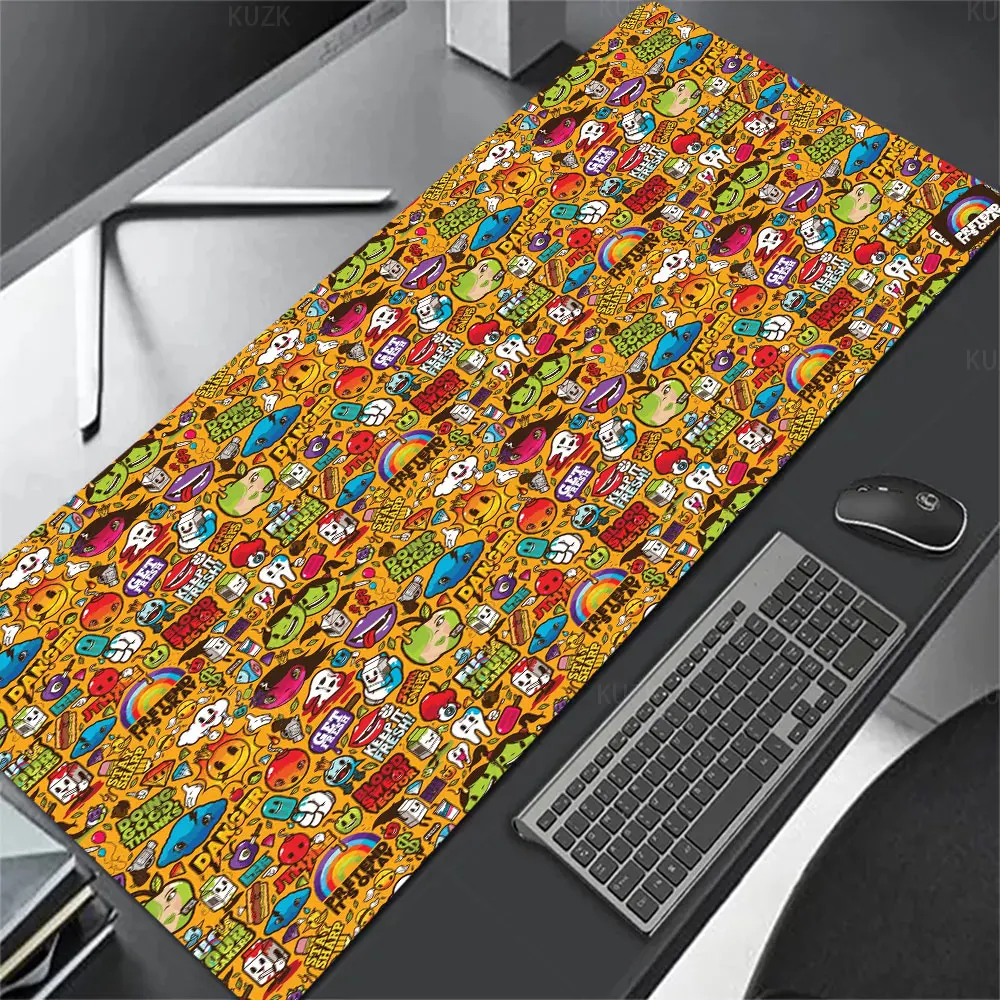 Funky Graffiti Gamer Mousepad Desk Mat,Keyboard Pad Anime Gaming Mouse Pad,Computer Table Surface For Accessories ,Large Mauspad