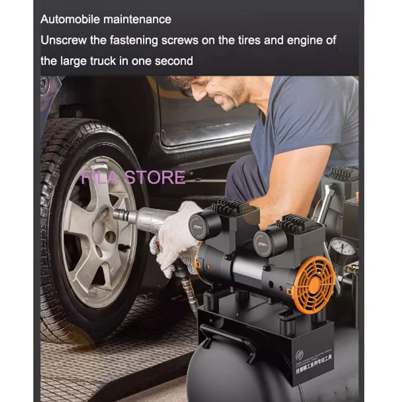 ضاغط هواء صامت 3180 واط 40L للمنزل إصلاح السيارات الإطارات التضخم الطلاء رش مضخة هواء محمولة