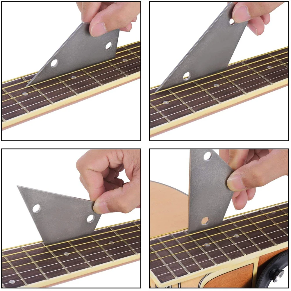 7PCS Guitar Luthier Tool Kit Include Fret Rubber Hammer, Guitar Fret Crowning File, Fret Rocker Leveling Fingerboard Guards