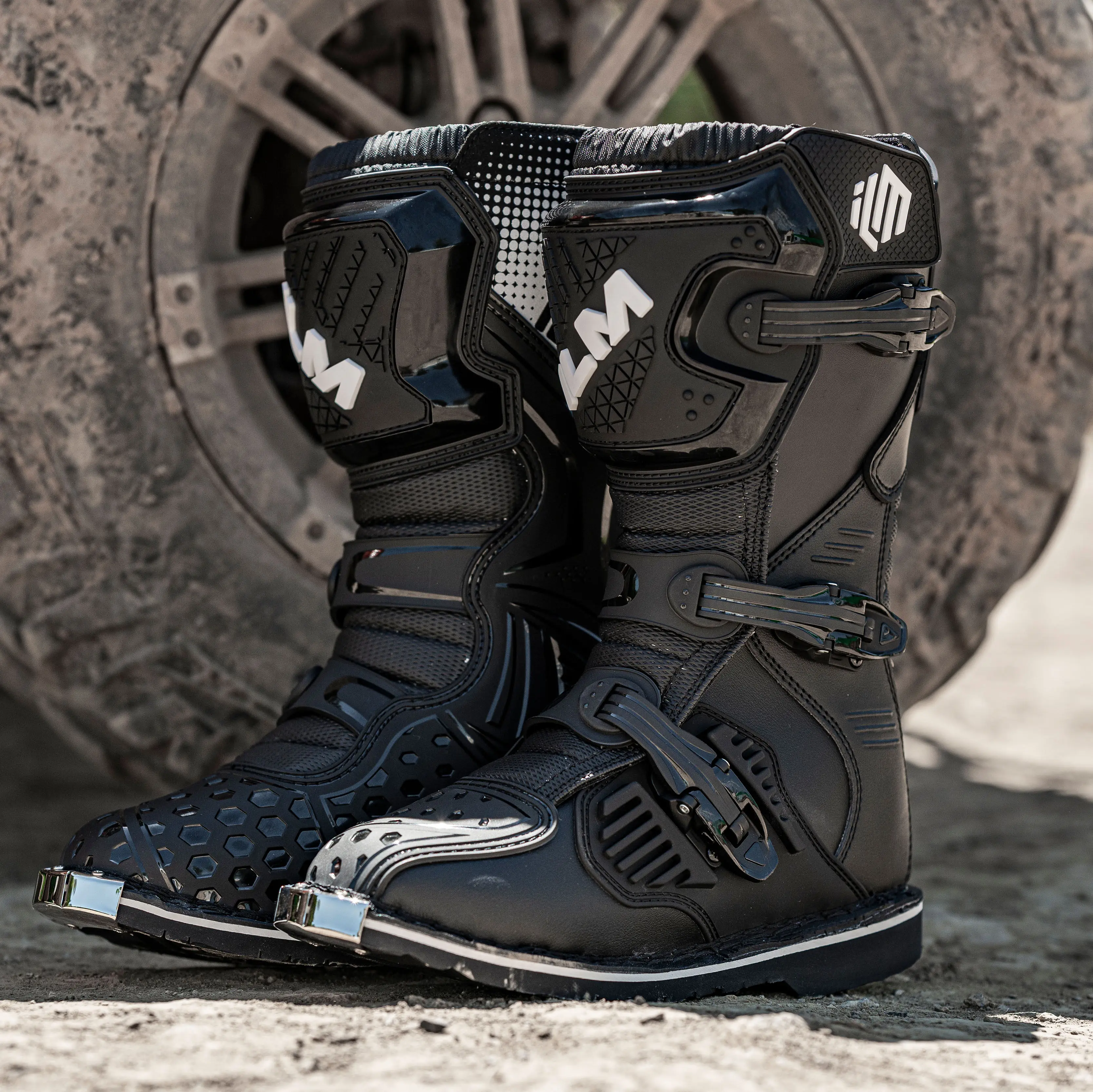 ILM MX3 Off-Road Motorcycle Bota Professional Track Riding Boot Cowhide Waterproof Racing Anti-Collision Off-Road for Rally Race