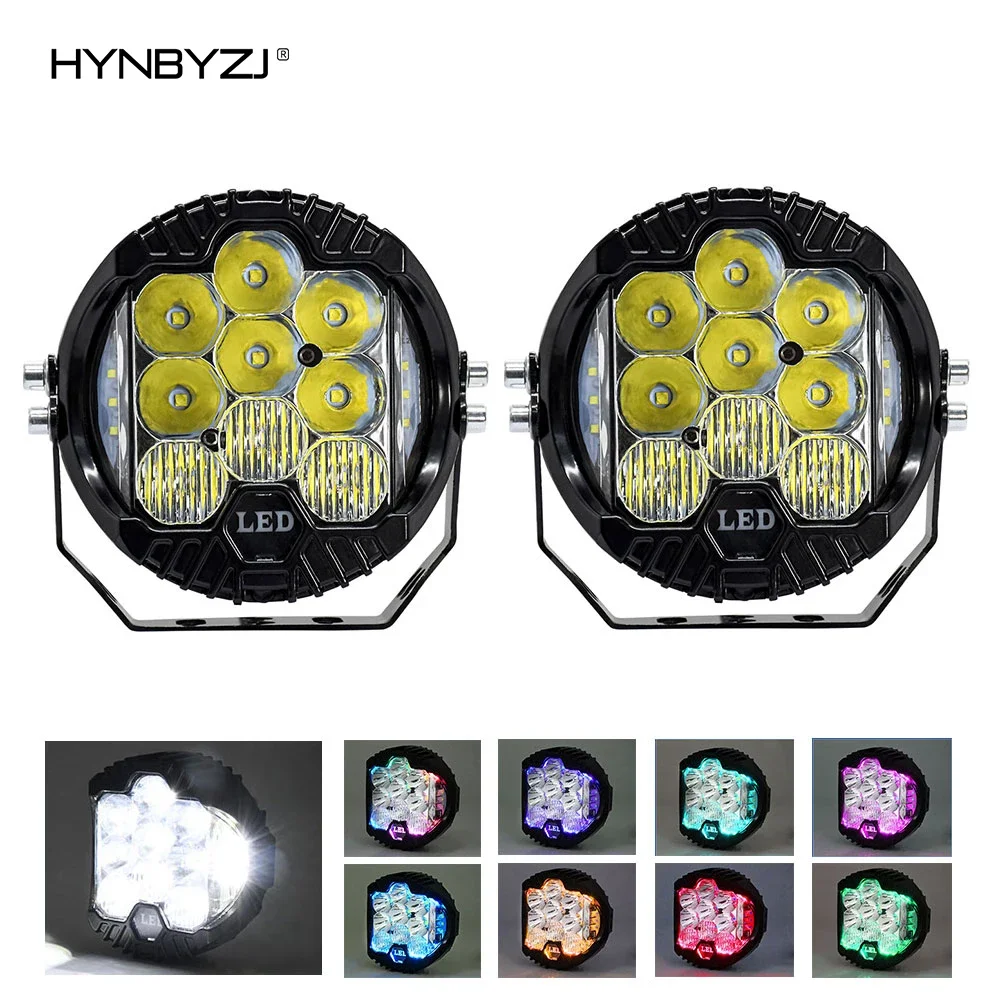 

HYNBYZJ 5 Inch 60W Amber White LED Fog Driving Combo Work Light for Jeep Wrangler ATV UTV SUV Offroad 4x4 Pickup Ford Truck