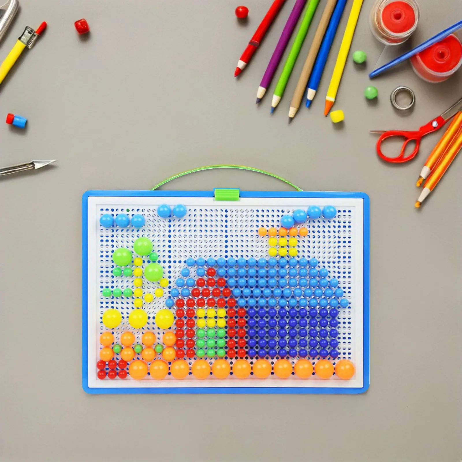 

592Pcs Mushroom Nail Jigsaw Puzzle Creative DIY Desktop Pegboard Educational Game Developing Kids Creativity Random Colors