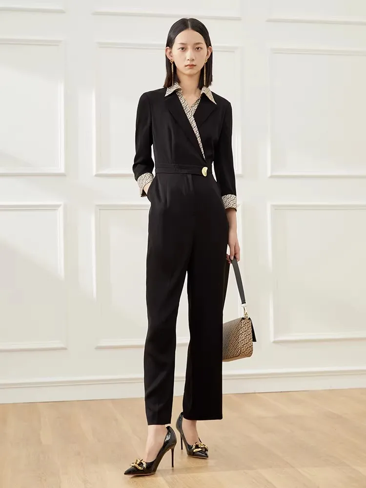 

Win Zhi ang Women's One-Piece Suit Easy to Wear Long Pants High Waist Commute Sle Vinegar Fiber Straight Cut Spring 2026