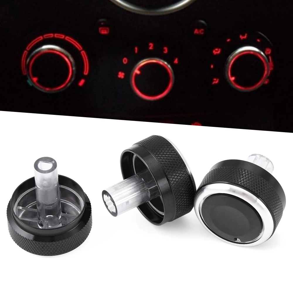 3PC/LOT FIT FOR MAZDA 2 M2 DEMIO 07-14 SWITCH KNOB KNOBS HEATER HEAT CLIMATE CONTROL BUTTONS DIALS FRAME AC AIR CONDITIONING