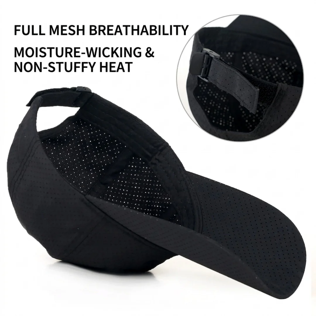 Quick Dry Breathable Baseball Cap For Men Summer Outdoor Fishing Running Sweat Baseball Cap Long Brim Uv Protection Sun Hat