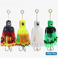 Lure Teaser Hooks for Catfish Fishing Sea Artificial Bait 100g 150g with Rubber Skirts Catfish Tackle Boat Use