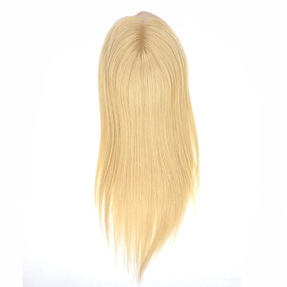 Hstonir Lace Front Silk Top Topper Blonde 613 Wig European Remy Hair Kosher Front Toupee For Women TP31