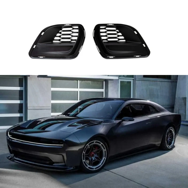 2Pcs Front Fog Light Cover Fog Light Bezel Grill 68422114AA 68499094AA 68422115AA 68499095AA For 20-23 Dodge Warhorse