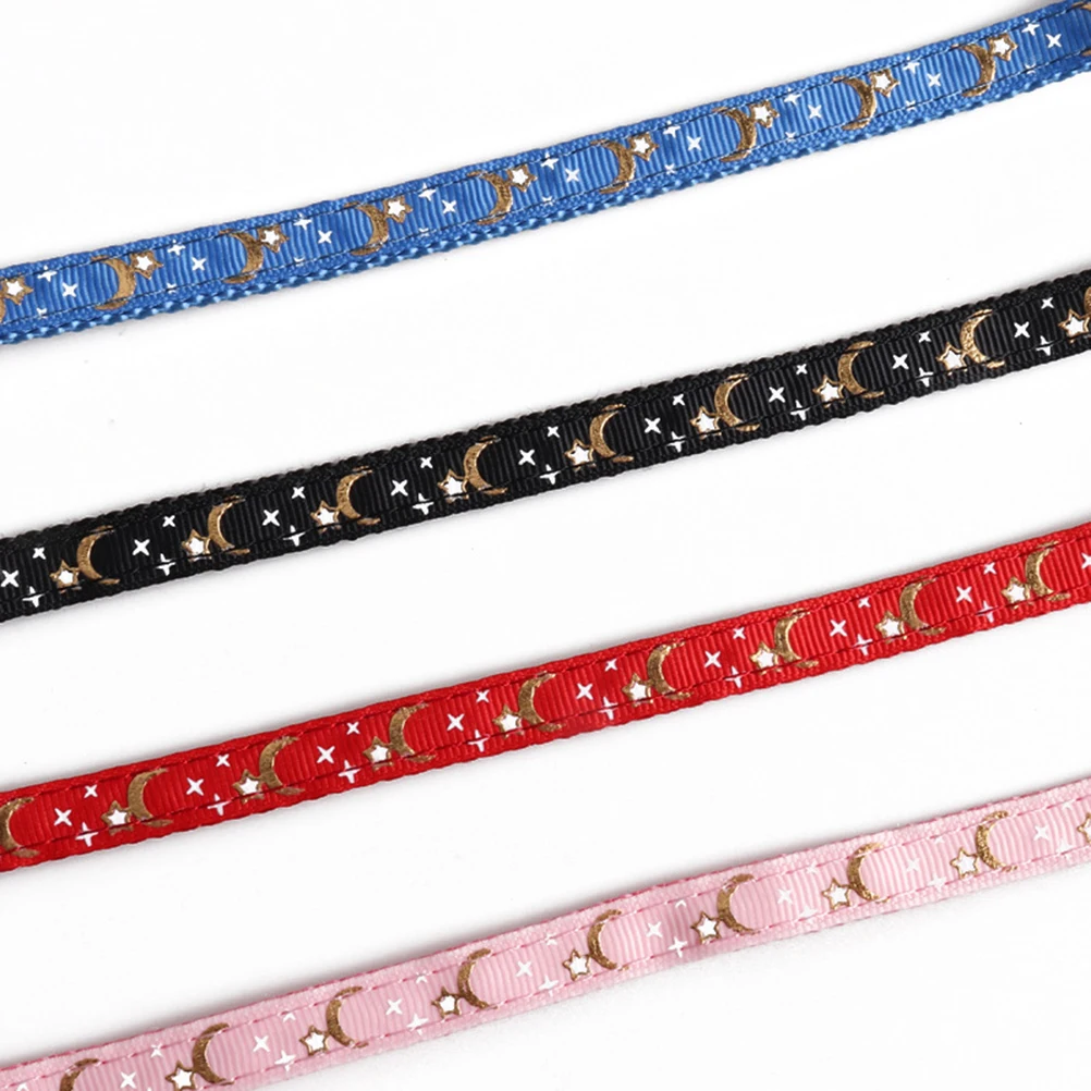 

4 Pcs Elastic Pet Supplies Adjustable Pet Neck Chain Quick Release Moon Pendant Bell Dog Cat Supplies Soft Textured