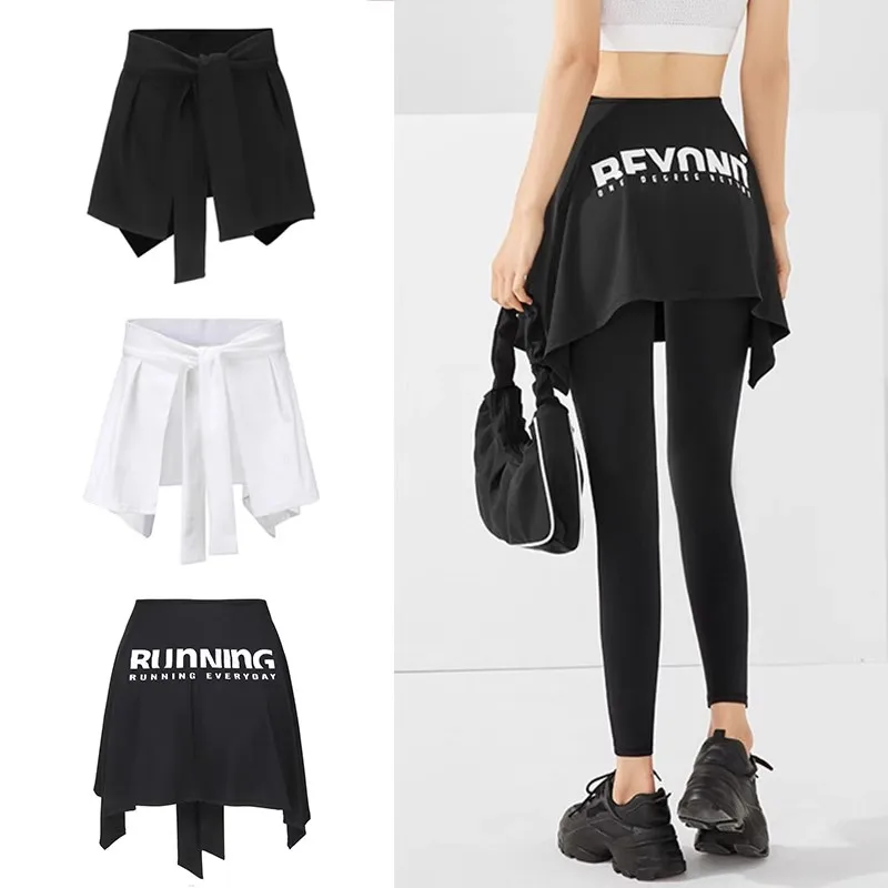 

Спортивная юбка для женщин, повседневная юбка для йоги, фитнеса, бега, большого размера плюс мм, накидка из полиэфирного волокна 00%