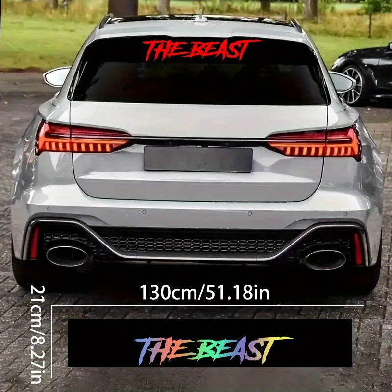 

one 51.18x8.27inch English Beast Car Sticker（with black background）