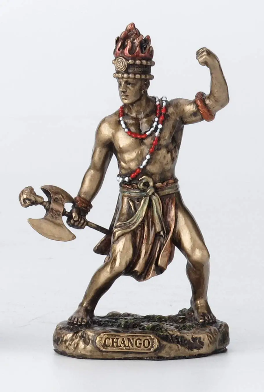 3 1/2 Inch God of Fire, Thunder, Lightening and War Cast Resin Hand Painted Antique Bronze, Customized