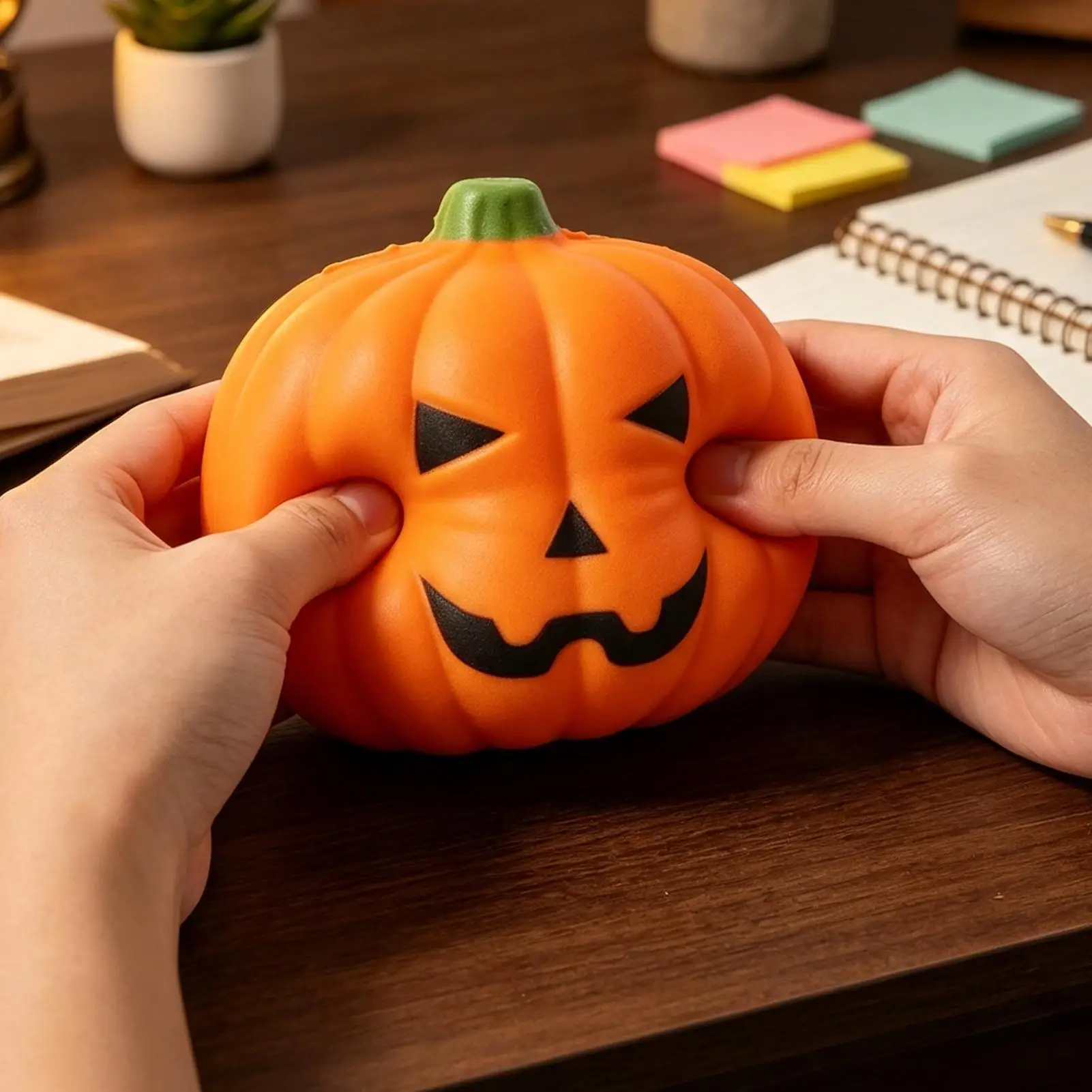 Pumpkin-shaped Squeeze Toy Halloween Stress Relief Fidget Toy PU Foam Ball Sensory Toys For Kids Adults Classroom Gift