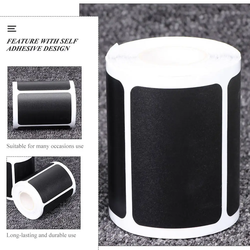 2 Rolls Blank Blackboard Labels Easy Peel Compact Jar Labels for Bottles Containers Kitchen Pantry Office Supply Multipurpose