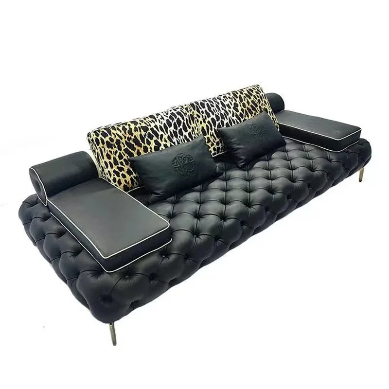 Nordic light luxury reception sofa, living room villa, Italian minimalism, business club, hotel lobby