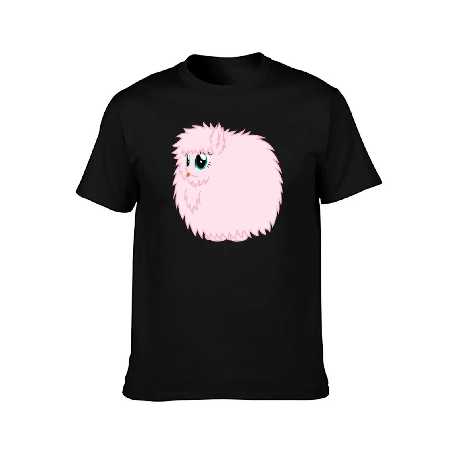 Fluffle Puff Stare T-Shirt, Summer Casual Cotton Tee, Oversized Streetwear Tops, Vintage Graphic Print, Loose Fit Short Sleeve