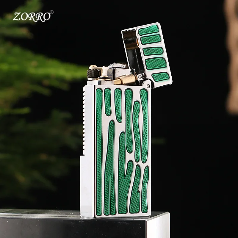 ZORRO 728 Slim Kerosene Lighter, High-end Side-slip Grinding Wheel, Narrow Machine, Good-looking Gift for Men