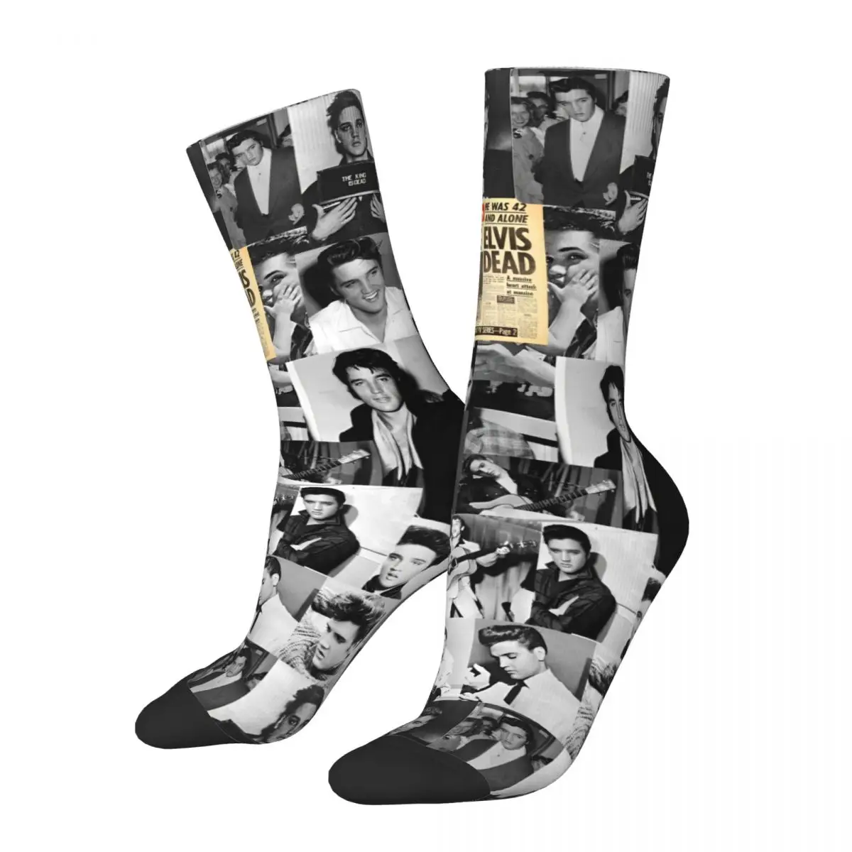 Winter Warm Colorful Men's Women's E-Elvis P-Presleys Art Socks Breathable Crew Socks