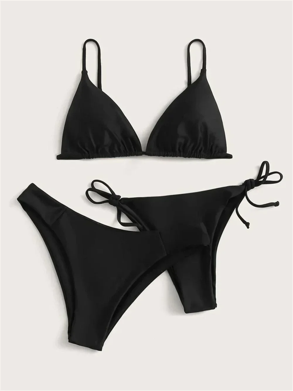 

Black Bikini Extreme Swimsuit Triangle Sexy String Swimwear 3Piece Bikinis Set Women Bathing Suit Beach Tangas Biquinis Feminino