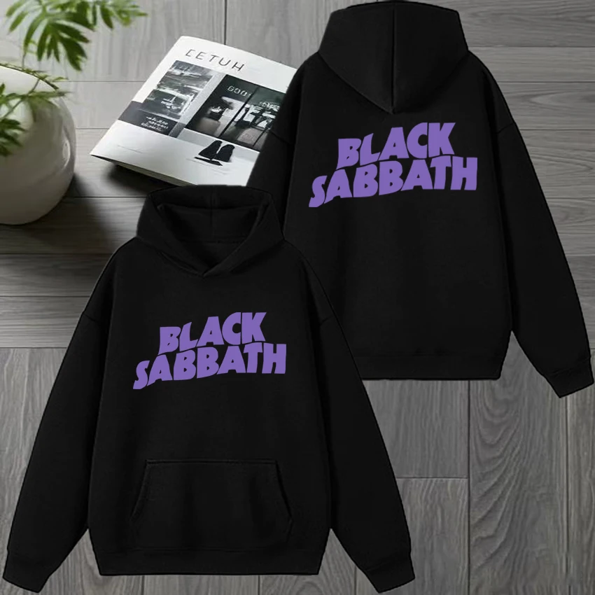 موسيقى الروك الكلاسيكية الفرقة السوداء السبت شعار مزدوج الوجهين أغطية رأس مطبوعة الرجال النساء خمر الشارع الشهير للجنسين الصوف البلوز