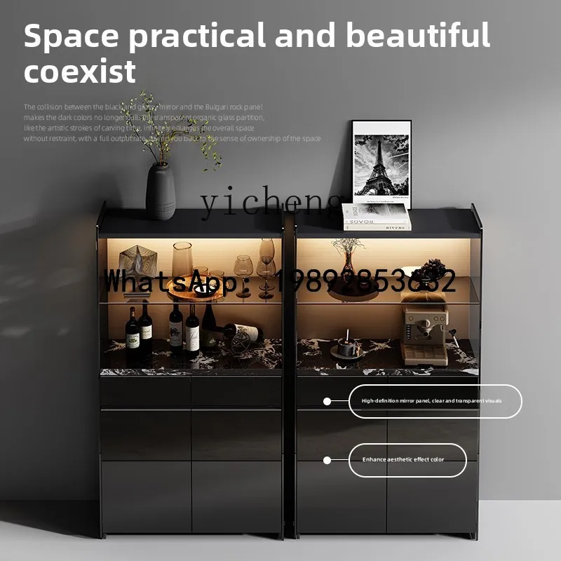 

TT minimalist glass wine cabinet living room wall locker display cabinet light luxury high-end dining side cabinet